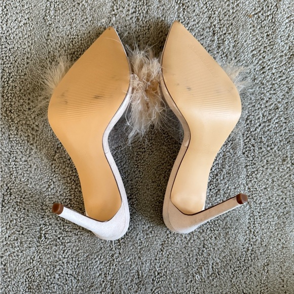 Liliana Beige Feathered Heels - Picture 4 of 4